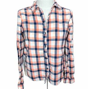 Anthropologie Holding Horses Plaid Cedar Grove Button Down Top